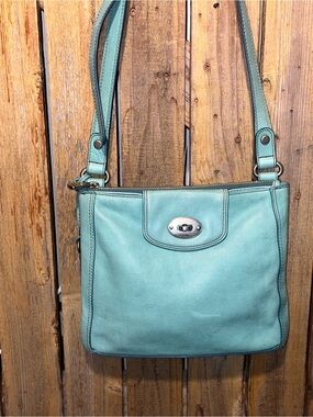 Fossil Turquoise Leather Shouldet Bag
